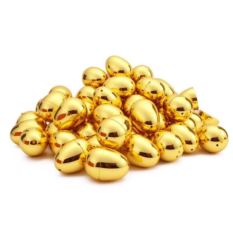 15 Pcs Fillable Golden Eggs Easter Plastic Empty Large DIY