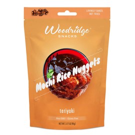 Woodridge Snacks | Mochi Rice Nuggets | Teriyaki Flavor | 6 Pack | 3.17 Oz (90g) Bags