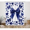 Conipit Bow Shower Curtains Romantic Bathroom Decor Navy Blue Bath