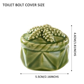 Set of 2 Starfish Toilet Bolt Covers Decorative Toilet Bolt Caps Ceramic Toilets Bolts Covers Cute Toilets Screw Cover Bathroom Decor Easy to Install (GREEN)