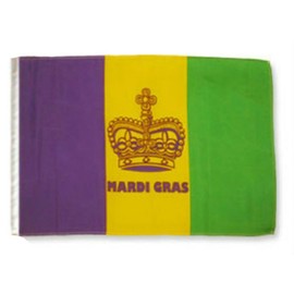 Ruffin Flag Company Mardi Gras Crown 12"x18" Sleeved Polyester Garden Flags