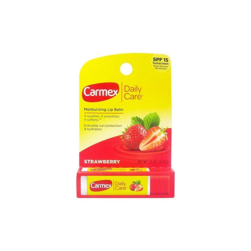Carmex Bálsamo labial hidratante Click-Stick SPF 15 fresa 0.15 oz