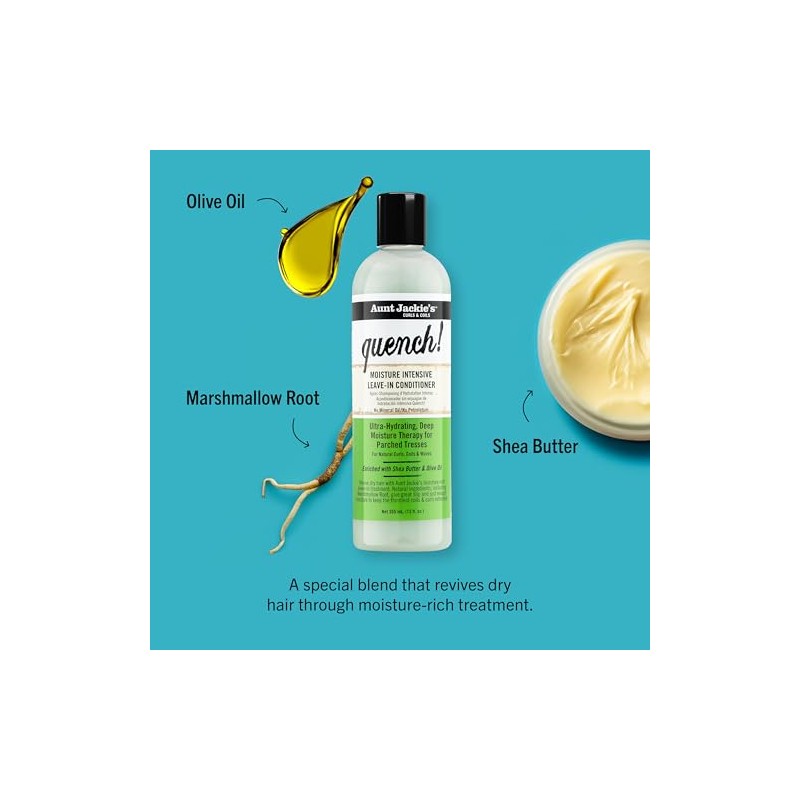 Aunt Jackies Quench, Moisture Intensive Leave-in Conditioner, Ultra-Hydrating, Deep Moisture