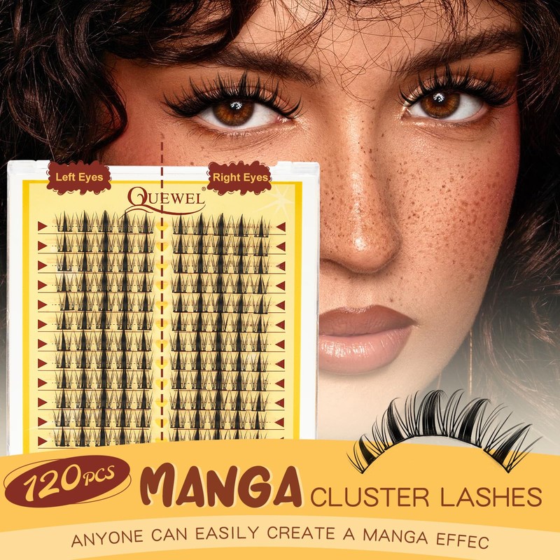 QUEWEL Manga Lash Clusters Fairy Lash Clusters DIY Individual Lashes