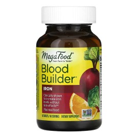 Megafood Blood Builder Suplemento De Hierro 60 Tabs Sabor Sin Sabor