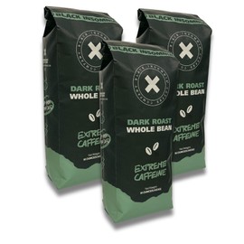 Black Insomnia Dark Roast Whole Bean Coffee - Extreme Caffeine - The Strongest Coffee in the World - 1lb Bag (Pack of 3)