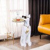 Resin Dog Side Table With Tray, Butler Statue Tissue Box,