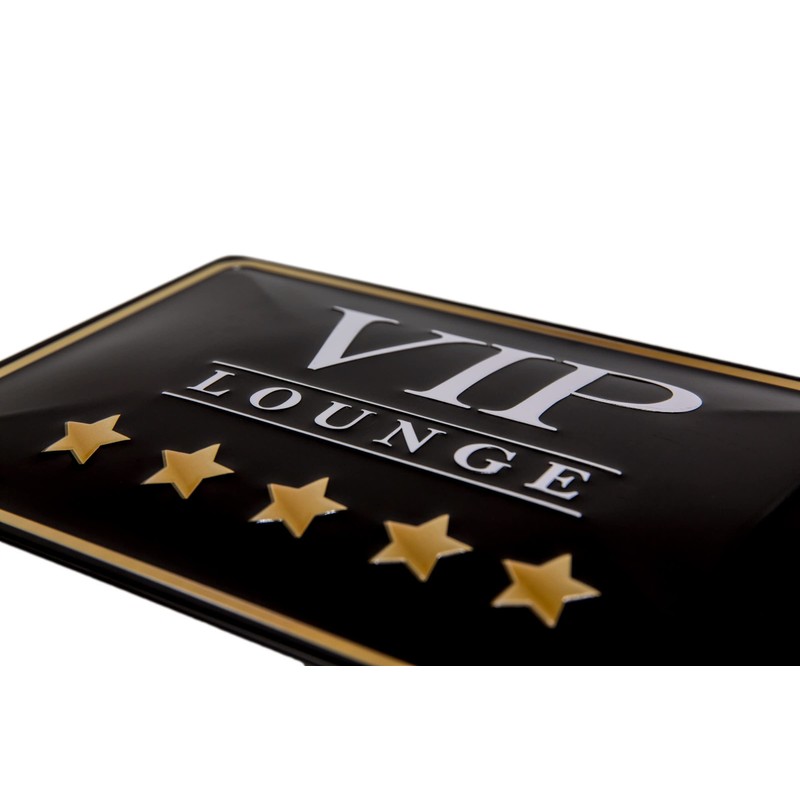 VIP Lounge Embossed Tin Sign 30 x 20 cm Metal