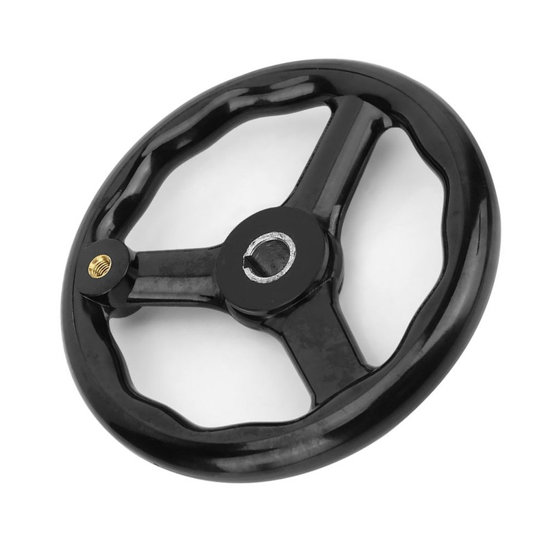 200*18mm Black Anti slip Bakelite 3 Spoked Lathe Handwheel with