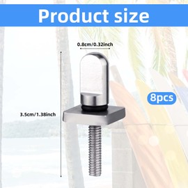 Lyreh 6 x Stainless Steel Fin Screws, Without Tools, Surfboard, Thumb Fin Screws, Surf Accessories for Men and Women, Surfboard, SUP Paddle Board, Longboard