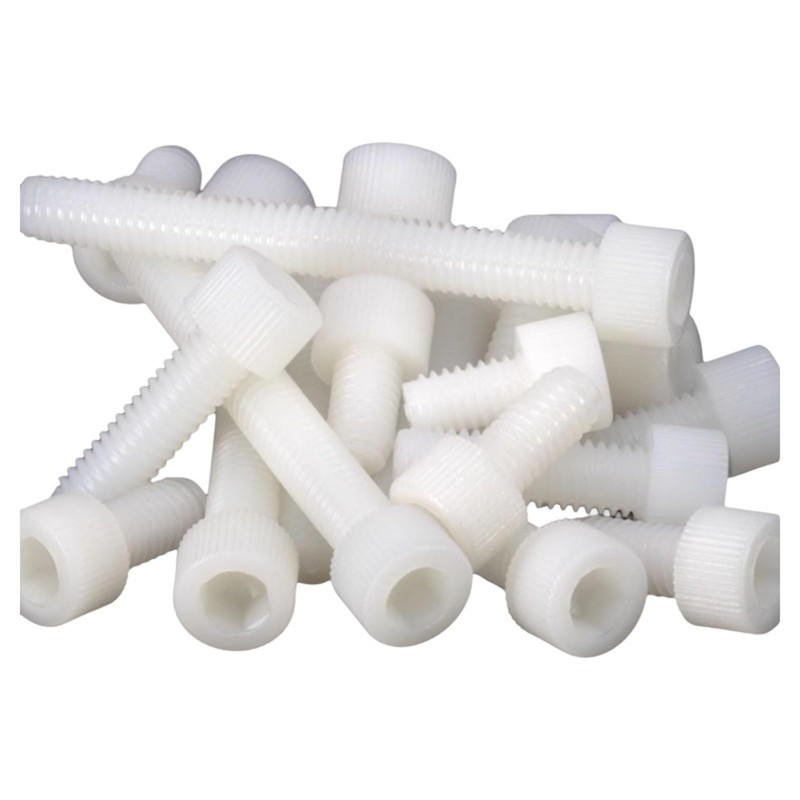 Nylon PA66 Plastic White Color Metric Knurled Hex Socket Head