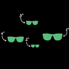 Aviator Sunglasses Shades Cool Style 3 Glow in The Dark Sticker Decal for Phone Tablet Laptop Car Truck Window | 2" Sticker | Green