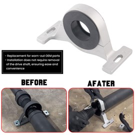 Center Bearing Support Solution for Dodge Charger Challenger Chrysler 300 Scat Pack 2015+, Aluminum Alloy + Rubber Replacement for OEM 52123974AC/53010735AB, Silver
