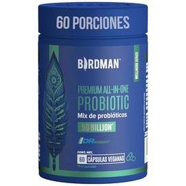 Birdman Premium All-In-One Probiotic | Probióticos con 50 Billones de UFC | Fórmula de Liberación Retardada y Sin Aditivos | Cápsula Vegana | Suplemento Alimenticio | 60 Porciones | 60 Cápsulas