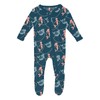 KicKee Print Footie with Zipper, Fitted Long Sleeve Pajamas, Ultra