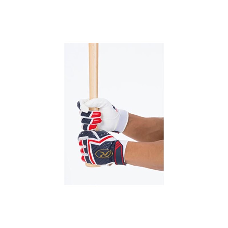 Rawlings Baseball Batting Gloves (Hypergrip) EBG21S04 Navy/Red, Small