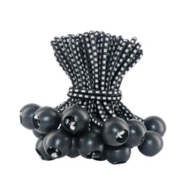 LOOGI Bungee Bands with Ball Pack of 50, Tarpaulin Tensioners with Ball 10 cm, Rubber Tensioner, Tent Elastics Expander Loops, Rubber Loops for Tarpaulins, Tent Banner