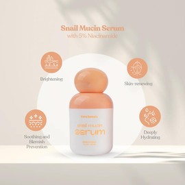 KARA BEAUTY Snail Mucin Serum - Ultra Hydrating Face Serum with Vitamin C, Azelaic Acid, Hyaluronic Acid & Vitamin E Oil, Korean Skin Care, Skin Tightening Cream Made in Korea