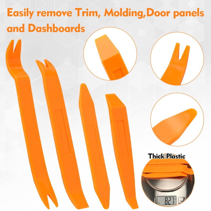 KLTECH 4Pcs Auto Door Clip Panel Trim Removal Tool Kits