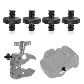 UEIOAVL Inch Screws for Tripods, 4 Pieces 1/4" Male to 1/4" Tripod Thread Adapter with Hole for Camera Tripod Monopod Microphone Tripod Light Stand (Black)
