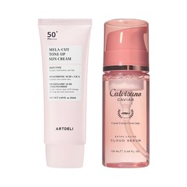 Artdeli Tone-Up Sunscreen 50ml + Calvisano Caviar Serum 100ml / 아트델리 톤업 선크림 50ml + 칼비사노 캐비어 세럼 100ml