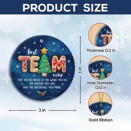 Kapyiupo Team Christmas Ornaments 2025, Coworker Gifts for Women, Office Decor Retirement Gift for Woman, Christmas Tree Decor Ceramic Ornaments, Boss Appreciation Gifts for Men