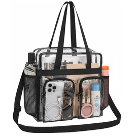 Zyiphor Transparent Bags Transparent Bag PVC Transparent Carry Bag Clear Bag Stadium Approved Transparent for Work, Sports Games and Concerts (30 x 30 x 15 cm)