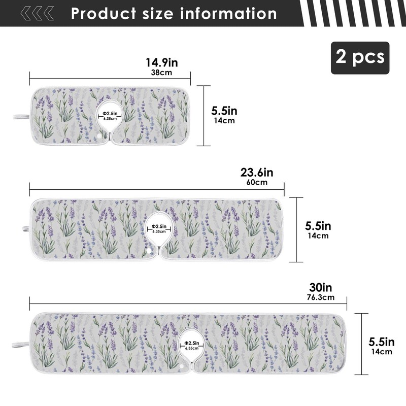 Kitchen Faucet Absorbent Mat,Lavender Flower Water Splash Guard for Sink,