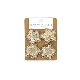 Gold Star Hair Clips Gold Glitter - Set of 2