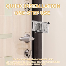 1 Piece Portable Interior Door Lock Without Drilling Stainless Steel Lock Without Hole Applicable Hotels, Schools, Apartments, Dorms