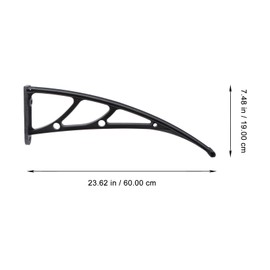 Cabilock 2pcs Awning Plastic Steel Bracket, Cantilever Awning Brackets for Patio Door Window Canopy Cover UV Rain Snow Sunlight Protection (Black)