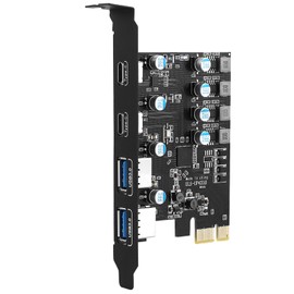 Farboko 4-Port PCI-E USB 3.0 Expansion Card (2 USB Type-A and 2 USB Type-C Ports), Internal Converter PCI Express Expansion Card for Desktop PC Card, Support WindowsXP/7/8/10 and MAC OS