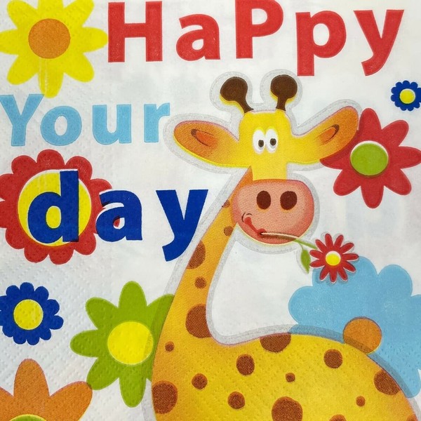 AM Décor - 20ct Soft 3-Ply Paper Luncheon Napkins Happy