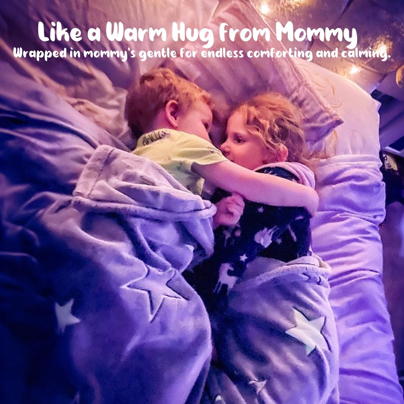 Winthome Glow in Dark Blanket, Soft Flannel Fleece Stars Blanket,All