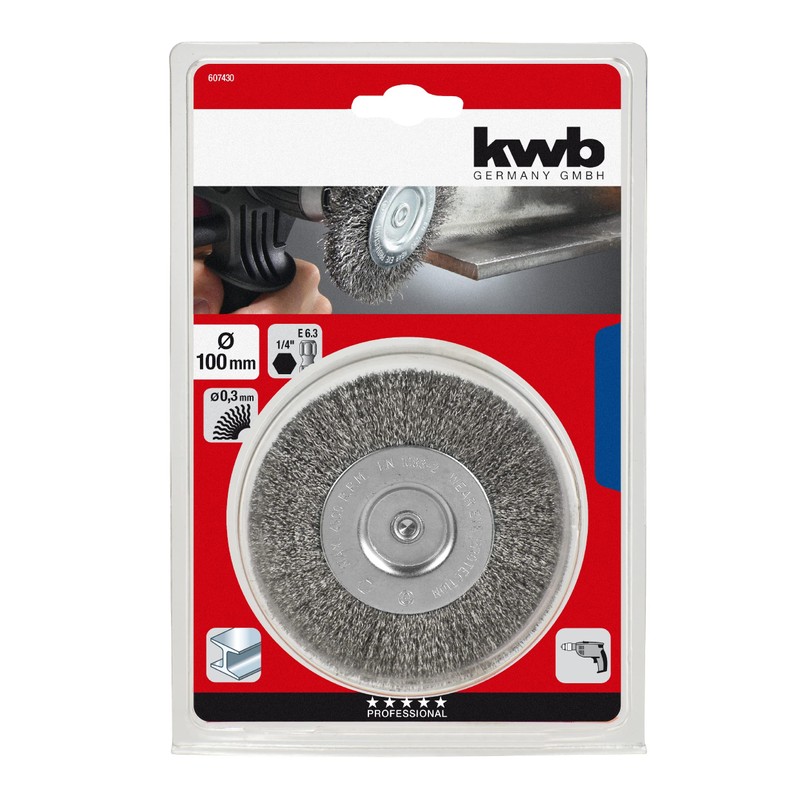 kwb Disc Brush, Coarse, HSS Steel Wire, Diameter 100 mm