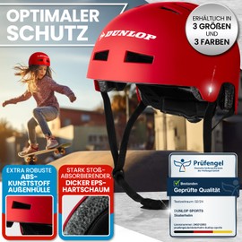 DUNLOP SPORTS Bicycle Helmet Children Teenagers Adults – Test Very Good – Lightweight Robust Urban Allrounder Helmet, 14-Way Ventilated, Quick Release, Car Head Adjustment (Red, L (58-61 cm)