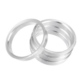 Motoforti Universal Hub Centric Rings, Wheel Bore Spacer, OD 64.1mm to ID 57.1mm, Aluminium Alloy, Silver Tone, 4pcs