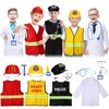 Vicenpal 4 Sets Kids Dress up Costumes Police Officer Costume Doctor Construction Worker Fireman Costume Scientist Lab Dress up Clothes Accessories for Boys and Girls Pretend Role
