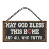 Wooden Sign May God Bless This House And All Who