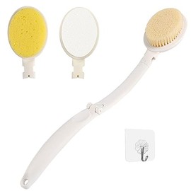 LFJ Long Handled Sponge, Dry Body Brush Bathing Accessories Back Cream Applicator