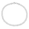 3.5mm Solid .925 Sterling Silver Flat Mariner Chain Bracelet, 9