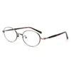 LIGOES Small Oval Glasses Frame Metal Glasses for Office Lady