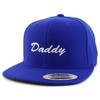 Trendy Apparel Shop Flexfit Daddy Script Font Embroidered Structured Flatbill