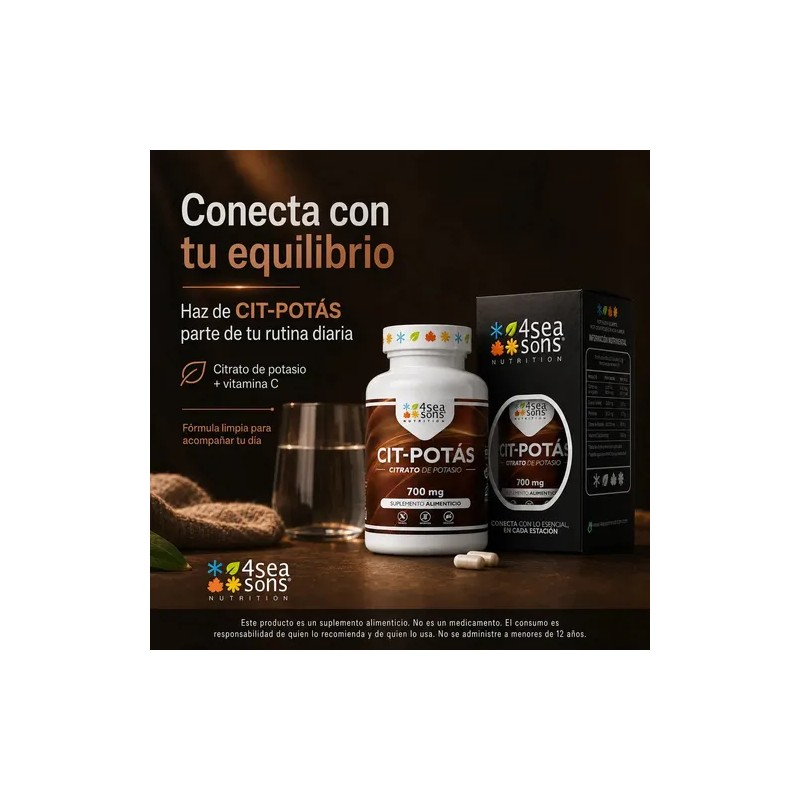 Seasons Nutrition Cit Potás Citrato Potasio 700 Suplemento Alimenticio Fórmula