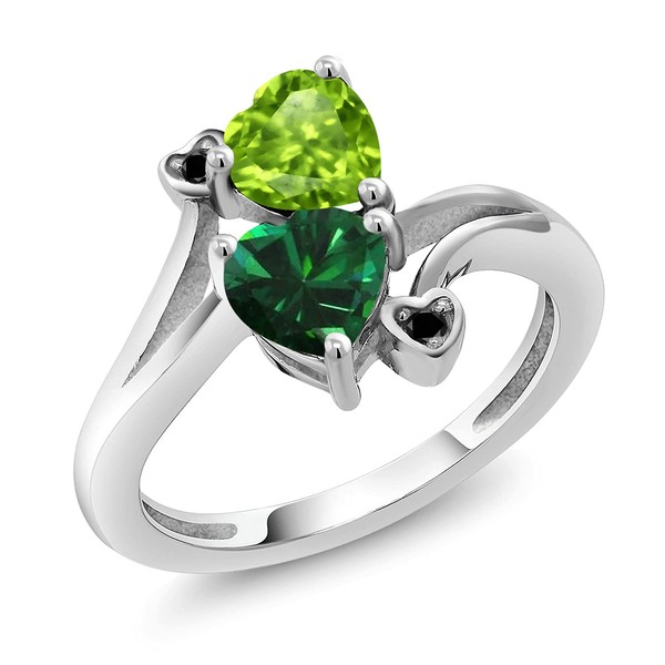 Gem Stone King 925 Sterling Silver Green Peridot Green Nano