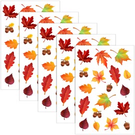 540 Pieces Thanksgiving Fall Autumn Leaves Stickers Thanksgiving Stickers Maple Leaves Stickers Thanksgiving Party Supplies for Thanksgiving Them Party and Classroom Decor (Classic Style)