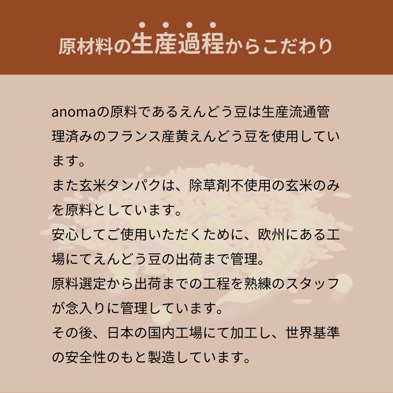 anomaプロテイン チョコレート 600g 人工甘料不使用 えんどう豆使用 ピープロテイン BCAA アルギニン 高級
