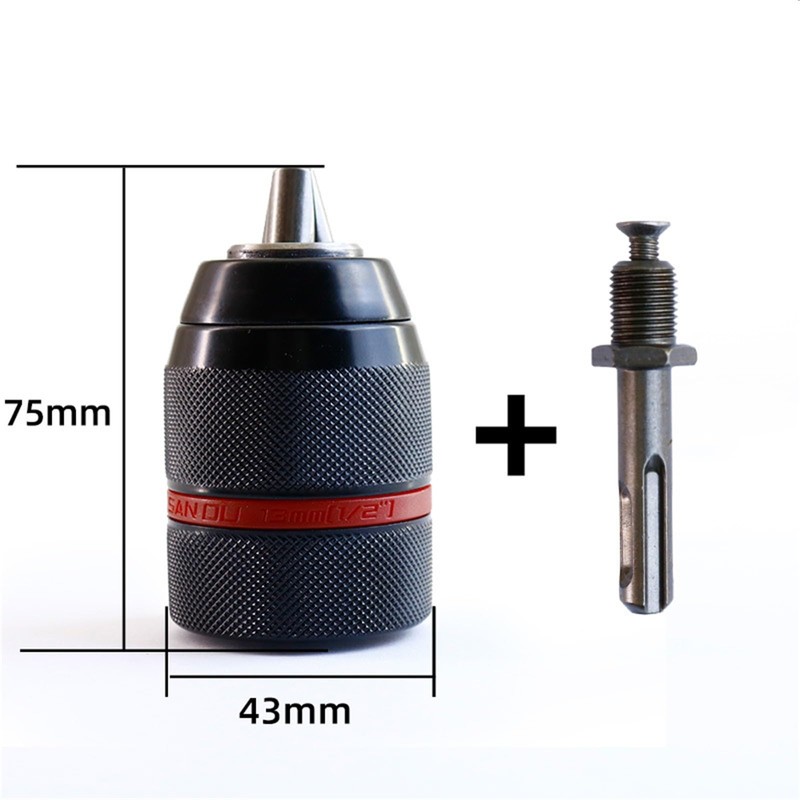 Ptazucv 1.5-13mm Keyless Drill Chuck Duty 1/2''-20UNF, With 3/8" SDS-Plus