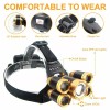 premiumwire Super Bright 5X Headlamp Rechargeable Head Light Flashlight Torch