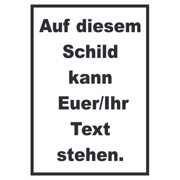 Sign with Desired Text Vertical Text Black Background White A3